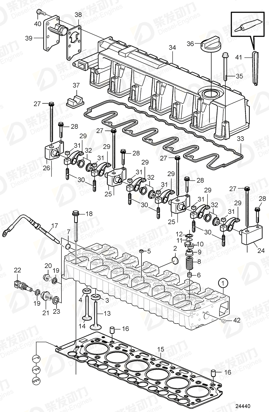 VOLVO Cylinder Head 3801133 Drawing